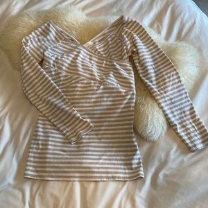 Anthropology stripped wide neck/off shoulder top